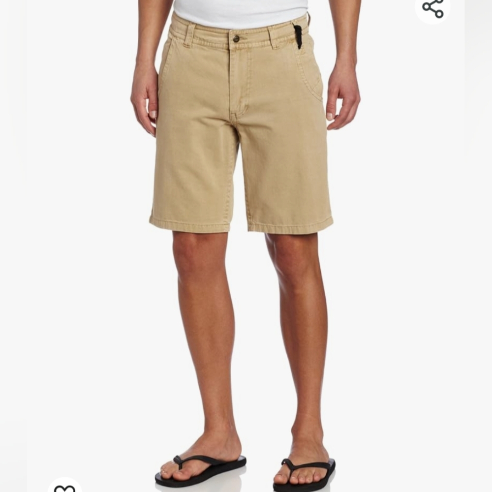 KAVU Mojo Shorts in Khaki 100% Cotton Canvas Size 40 10" Inseam NWT!